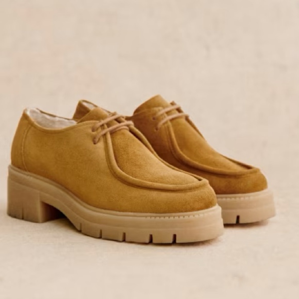 Sezane Markus camel loafers.